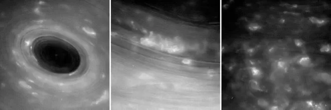 На этих необработанных снимках атмосфера Сатурна запечатлена с ближайшего расстояния в истории. Фото NASA