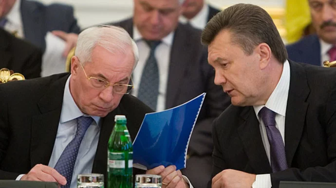 Mikałaj Azaraŭ i Viktar Janukovič. Fota: «Ukrainskaja praŭda» 