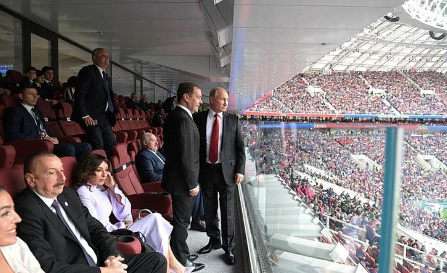 Лукашэнка і Пуцін на матчы-адкрыцці, kremlin.ru