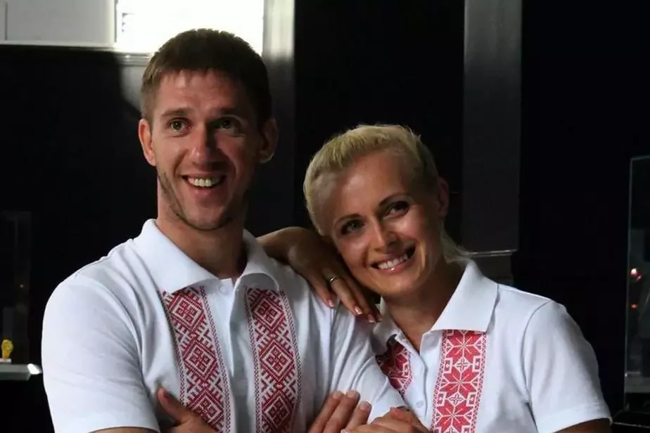 Алімпійскі чэмпіён Антон Кушнір і яго жонка Наталля. Архіўнае фота.