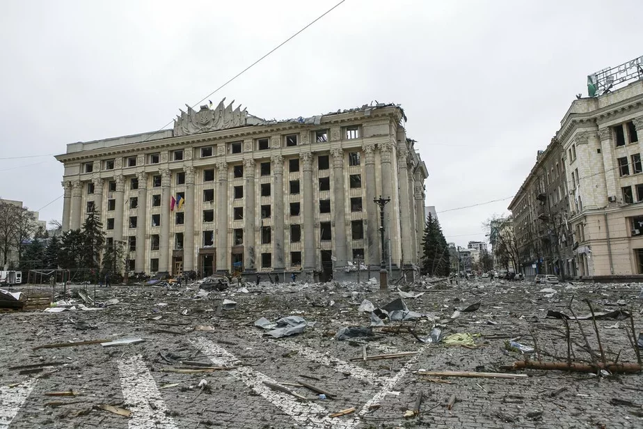 Разрушенный Харьков. Фото: AP
