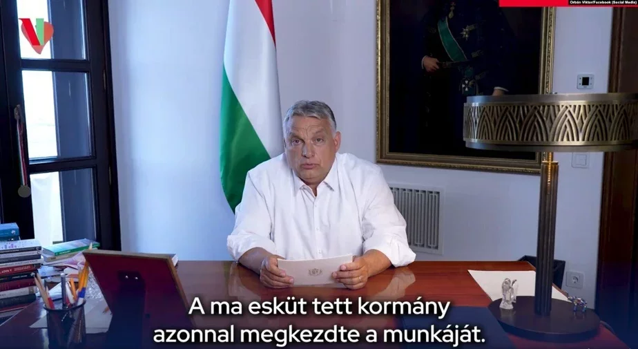 Віктар Орбан абвяшчае надзвычайнае становішча. Скрыншот з відэа