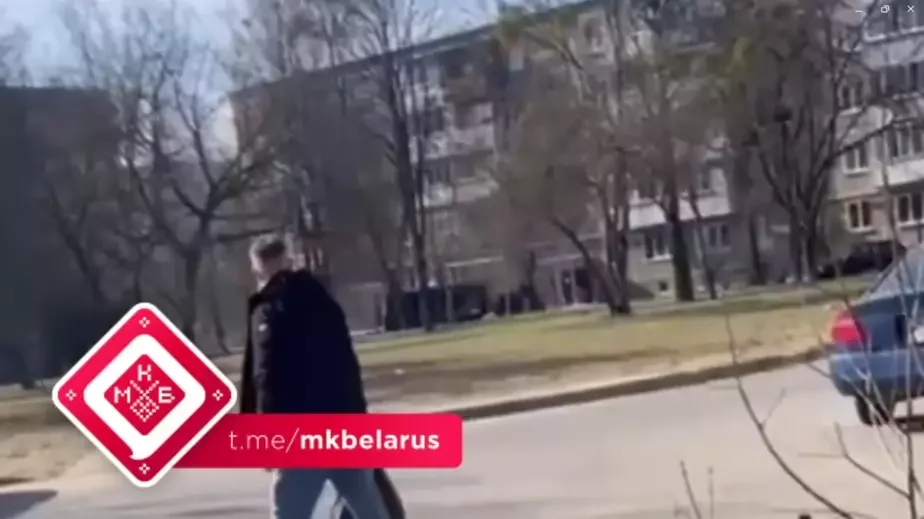 Скрин видео, снятого очевидцами на улице Курчатова, 5 в Гродно