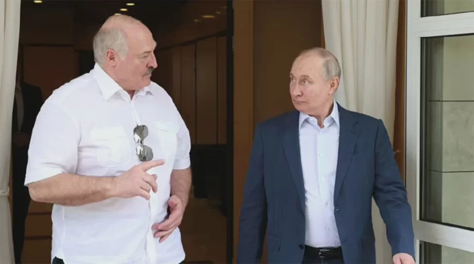 Аляксандр Лукашэнка і Уладзімір Пуцін. Скрыншот відэа