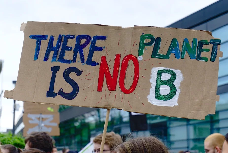 Протесты против климатических изменений. На плакате написано «Не существует запасной планеты». Фото: pixaby